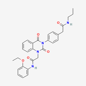 2-(2,4-dioxo-3-(4-(2-oxo-2-(propylamino)ethyl)phenyl)-3,4-dihydroquinazolin-1(2H)-yl)-N-(2-ethoxyphenyl)acetamide