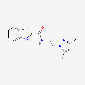 molecular formula C15H16N4OS B2981349 N-(2-(3,5-dimethyl-1H-pyrazol-1-yl)ethyl)benzo[d]thiazole-2-carboxamide CAS No. 1226447-10-4