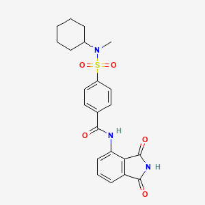 molecular formula C22H23N3O5S B2981352 4-(N-cyclohexyl-N-methylsulfamoyl)-N-(1,3-dioxoisoindolin-4-yl)benzamide CAS No. 683792-12-3