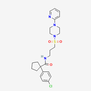 1-(4-chlorophenyl)-N-(3-((4-(pyridin-2-yl)piperazin-1-yl)sulfonyl)propyl)cyclopentanecarboxamide