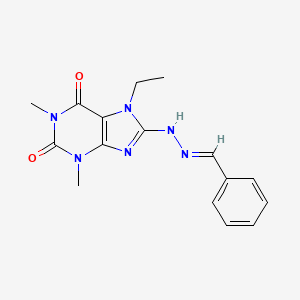(E)-8-(2-benzylidenehydrazinyl)-7-ethyl-1,3-dimethyl-1H-purine-2,6(3H,7H)-dione