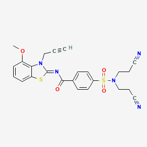 4-[bis(2-cyanoethyl)sulfamoyl]-N-(4-methoxy-3-prop-2-ynyl-1,3-benzothiazol-2-ylidene)benzamide