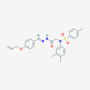 molecular formula C27H29N3O4S B298137 N-(2-{2-[4-(allyloxy)benzylidene]hydrazino}-2-oxoethyl)-N-(3,4-dimethylphenyl)-4-methylbenzenesulfonamide 