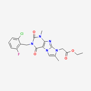 ethyl 2-(3-(2-chloro-6-fluorobenzyl)-1,7-dimethyl-2,4-dioxo-3,4-dihydro-1H-imidazo[2,1-f]purin-8(2H)-yl)acetate