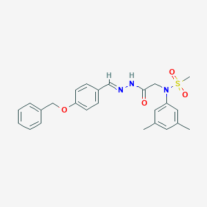 molecular formula C25H27N3O4S B298138 N-(2-{2-[4-(benzyloxy)benzylidene]hydrazino}-2-oxoethyl)-N-(3,5-dimethylphenyl)methanesulfonamide 