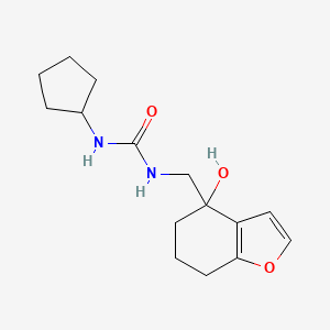 1-Cyclopentyl-3-((4-hydroxy-4,5,6,7-tetrahydrobenzofuran-4-yl)methyl)urea