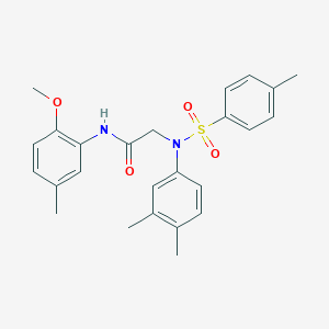 molecular formula C25H28N2O4S B298139 N~2~-(3,4-dimethylphenyl)-N-(2-methoxy-5-methylphenyl)-N~2~-[(4-methylphenyl)sulfonyl]glycinamide 