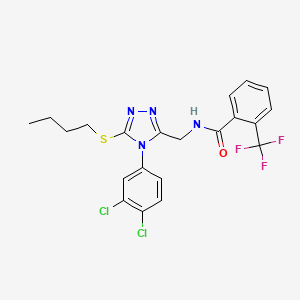 N-[[5-butylsulfanyl-4-(3,4-dichlorophenyl)-1,2,4-triazol-3-yl]methyl]-2-(trifluoromethyl)benzamide