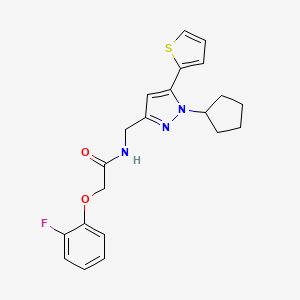 N-((1-cyclopentyl-5-(thiophen-2-yl)-1H-pyrazol-3-yl)methyl)-2-(2-fluorophenoxy)acetamide