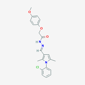 molecular formula C22H22ClN3O3 B298140 N'-{[1-(2-chlorophenyl)-2,5-dimethyl-1H-pyrrol-3-yl]methylene}-2-(4-methoxyphenoxy)acetohydrazide 