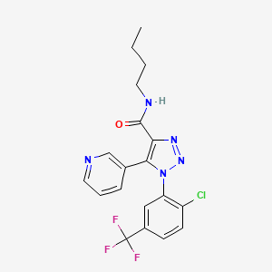 molecular formula C19H17ClF3N5O B2981402 N-butyl-1-(2-chloro-5-(trifluoromethyl)phenyl)-5-(pyridin-3-yl)-1H-1,2,3-triazole-4-carboxamide CAS No. 1251702-54-1
