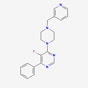 molecular formula C20H20FN5 B2981406 5-Fluoro-4-phenyl-6-[4-(pyridin-3-ylmethyl)piperazin-1-yl]pyrimidine CAS No. 2379953-24-7