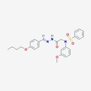 molecular formula C26H29N3O5S B298141 N-{2-[2-(4-butoxybenzylidene)hydrazino]-2-oxoethyl}-N-(3-methoxyphenyl)benzenesulfonamide 