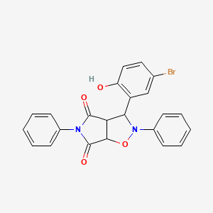 molecular formula C23H17BrN2O4 B2981414 3-(5-bromo-2-hydroxyphenyl)-2,5-diphenyldihydro-2H-pyrrolo[3,4-d]isoxazole-4,6(5H,6aH)-dione CAS No. 352665-97-5