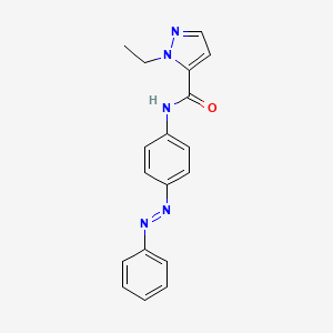 molecular formula C18H17N5O B2981416 (E)-1-ethyl-N-(4-(phenyldiazenyl)phenyl)-1H-pyrazole-5-carboxamide CAS No. 1173425-07-4