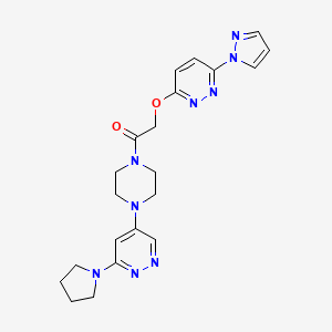 2-((6-(1H-pyrazol-1-yl)pyridazin-3-yl)oxy)-1-(4-(6-(pyrrolidin-1-yl)pyridazin-4-yl)piperazin-1-yl)ethanone
