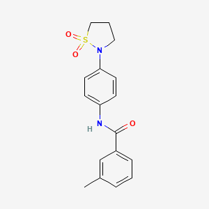 molecular formula C17H18N2O3S B2981422 N-(4-(1,1-dioxidoisothiazolidin-2-yl)phenyl)-3-methylbenzamide CAS No. 941931-99-3