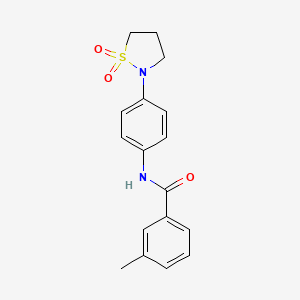 molecular formula C17H18N2O3S B2981422 N-(4-(1,1-二氧化异噻唑烷-2-基)苯基)-3-甲基苯甲酰胺 CAS No. 941931-99-3