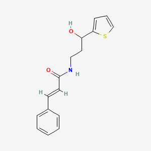 molecular formula C16H17NO2S B2981423 N-(3-hydroxy-3-(thiophen-2-yl)propyl)cinnamamide CAS No. 1421586-86-8