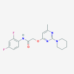 molecular formula C18H20F2N4O2 B2981427 N-(2,4-dimethylphenyl)-4-{[2-(4-fluorophenyl)pyrimidin-4-yl]oxy}benzamide CAS No. 1029748-29-5