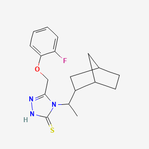 molecular formula C18H22FN3OS B2981429 4-(1-{bicyclo[2.2.1]heptan-2-yl}ethyl)-5-(2-fluorophenoxymethyl)-4H-1,2,4-triazole-3-thiol CAS No. 1005159-77-2