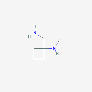 molecular formula C6H14N2 B2981430 1-(氨基甲基)-N-甲基环丁-1-胺 CAS No. 1478477-10-9