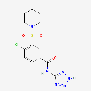 molecular formula C13H15ClN6O3S B2981433 4-氯-3-(哌啶-1-磺酰基)-N-(1H-四唑-5-基)苯甲酰胺 CAS No. 900135-56-0