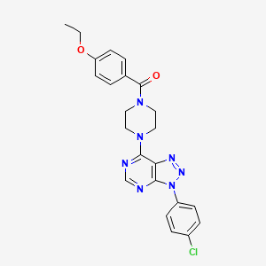molecular formula C23H22ClN7O2 B2981449 (4-(3-(4-chlorophenyl)-3H-[1,2,3]triazolo[4,5-d]pyrimidin-7-yl)piperazin-1-yl)(4-ethoxyphenyl)methanone CAS No. 920228-52-0
