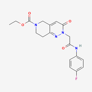 molecular formula C18H19FN4O4 B2981453 ethyl 2-{2-[(4-fluorophenyl)amino]-2-oxoethyl}-3-oxo-3,5,7,8-tetrahydropyrido[4,3-c]pyridazine-6(2H)-carboxylate CAS No. 1326914-91-3