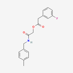 molecular formula C18H18FNO3 B2981456 {[(4-Methylphenyl)methyl]carbamoyl}methyl 2-(3-fluorophenyl)acetate CAS No. 923818-11-5