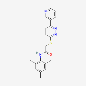 molecular formula C20H20N4OS B2981459 N-mesityl-2-((6-(pyridin-3-yl)pyridazin-3-yl)thio)acetamide CAS No. 893995-93-2