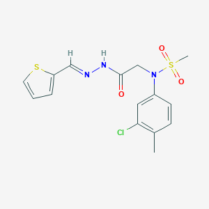 molecular formula C15H16ClN3O3S2 B298146 N-(3-chloro-4-methylphenyl)-N-{2-oxo-2-[2-(2-thienylmethylene)hydrazino]ethyl}methanesulfonamide 