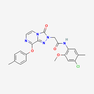 molecular formula C22H20ClN5O4 B2981463 N-(4-chloro-2-methoxy-5-methylphenyl)-2-(3-oxo-8-(p-tolyloxy)-[1,2,4]triazolo[4,3-a]pyrazin-2(3H)-yl)acetamide CAS No. 1115959-79-9