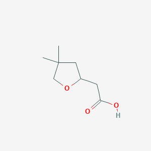 molecular formula C8H14O3 B2981467 2-(4,4-二甲氧代环氧乙烷-2-基)乙酸 CAS No. 2095410-08-3
