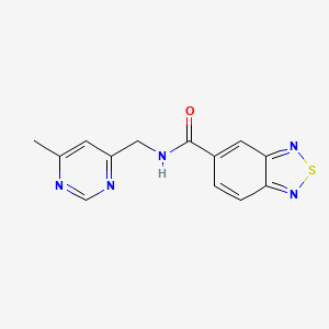 molecular formula C13H11N5OS B2981469 N-((6-methylpyrimidin-4-yl)methyl)benzo[c][1,2,5]thiadiazole-5-carboxamide CAS No. 2178772-23-9