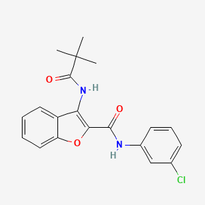 molecular formula C20H19ClN2O3 B2981470 N-(3-氯苯基)-3-叔丁基酰基苯并呋喃-2-甲酸酰胺 CAS No. 888463-48-7