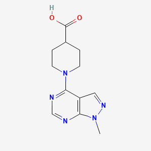 molecular formula C12H15N5O2 B2981472 1-(1-甲基-1H-吡唑并[3,4-d]嘧啶-4-基)哌啶-4-羧酸 CAS No. 937600-33-4
