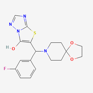 5-((3-Fluorophenyl)(1,4-dioxa-8-azaspiro[4.5]decan-8-yl)methyl)thiazolo[3,2-b][1,2,4]triazol-6-ol