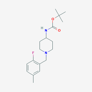 molecular formula C18H27FN2O2 B2981474 tert-Butyl 1-(2-fluoro-5-methylbenzyl)piperidin-4-ylcarbamate CAS No. 1286265-39-1