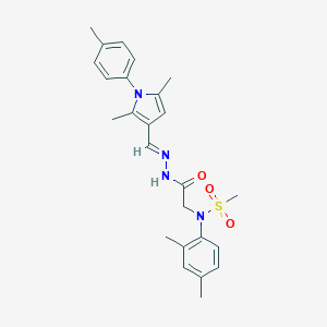 molecular formula C25H30N4O3S B298148 N-[2-(2-{[2,5-dimethyl-1-(4-methylphenyl)-1H-pyrrol-3-yl]methylene}hydrazino)-2-oxoethyl]-N-(2,4-dimethylphenyl)methanesulfonamide 