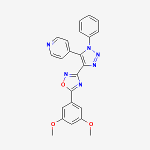 molecular formula C23H18N6O3 B2981490 4-{4-[5-(3,5-dimethoxyphenyl)-1,2,4-oxadiazol-3-yl]-1-phenyl-1H-1,2,3-triazol-5-yl}pyridine CAS No. 1251608-10-2