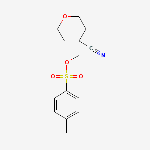 molecular formula C14H17NO4S B2981492 (4-氰基四氢-2H-吡喃-4-基)甲基4-甲苯磺酸酯 CAS No. 1934583-18-2