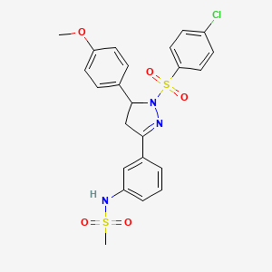 N-(3-(1-((4-chlorophenyl)sulfonyl)-5-(4-methoxyphenyl)-4,5-dihydro-1H-pyrazol-3-yl)phenyl)methanesulfonamide