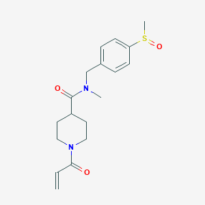 molecular formula C18H24N2O3S B2981518 N-Methyl-N-[(4-methylsulfinylphenyl)methyl]-1-prop-2-enoylpiperidine-4-carboxamide CAS No. 2361897-94-9