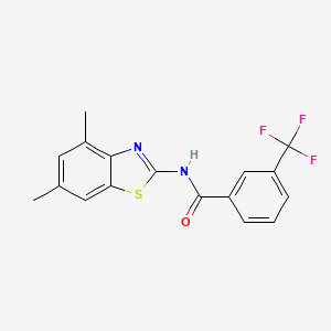 molecular formula C17H13F3N2OS B2981524 N-(4,6-二甲基-1,3-苯并噻唑-2-基)-3-(三氟甲基)苯甲酰胺 CAS No. 330189-68-9