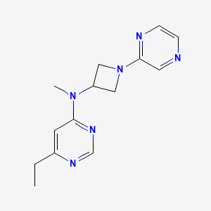 molecular formula C14H18N6 B2981536 6-Ethyl-N-methyl-N-(1-pyrazin-2-ylazetidin-3-yl)pyrimidin-4-amine CAS No. 2415623-55-9