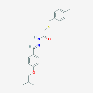 molecular formula C21H26N2O2S B298154 N'-(4-isobutoxybenzylidene)-2-[(4-methylbenzyl)sulfanyl]acetohydrazide 