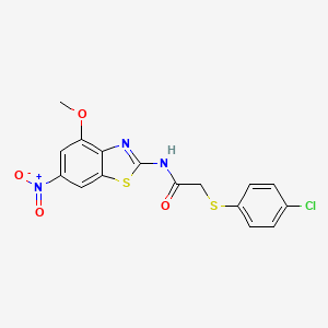 2-((4-chlorophenyl)thio)-N-(4-methoxy-6-nitrobenzo[d]thiazol-2-yl)acetamide