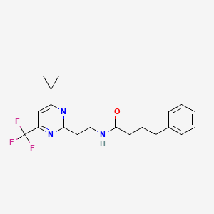 N-(2-(4-cyclopropyl-6-(trifluoromethyl)pyrimidin-2-yl)ethyl)-4-phenylbutanamide