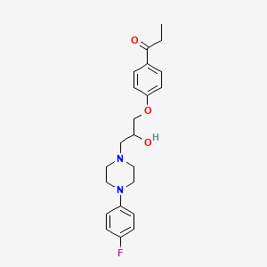 molecular formula C22H27FN2O3 B2981567 1-[4-[3-[4-(4-氟苯基)-1-哌嗪基]-2-羟丙氧基]苯基]-1-丙酮 CAS No. 701216-98-0